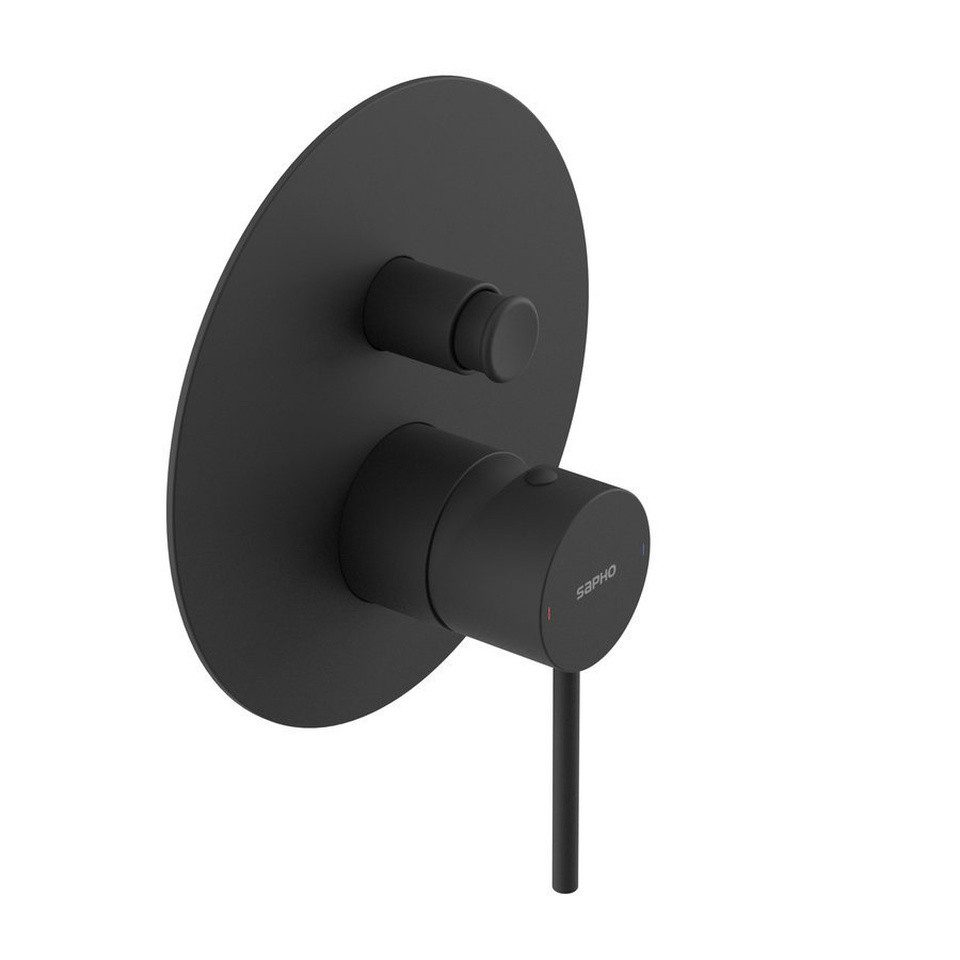 Sapho Duscharmatur ULTRAMIX Unterputz-Duscharmatur, 2 Weg, Schwarz matt Sapho-UT042B-SET