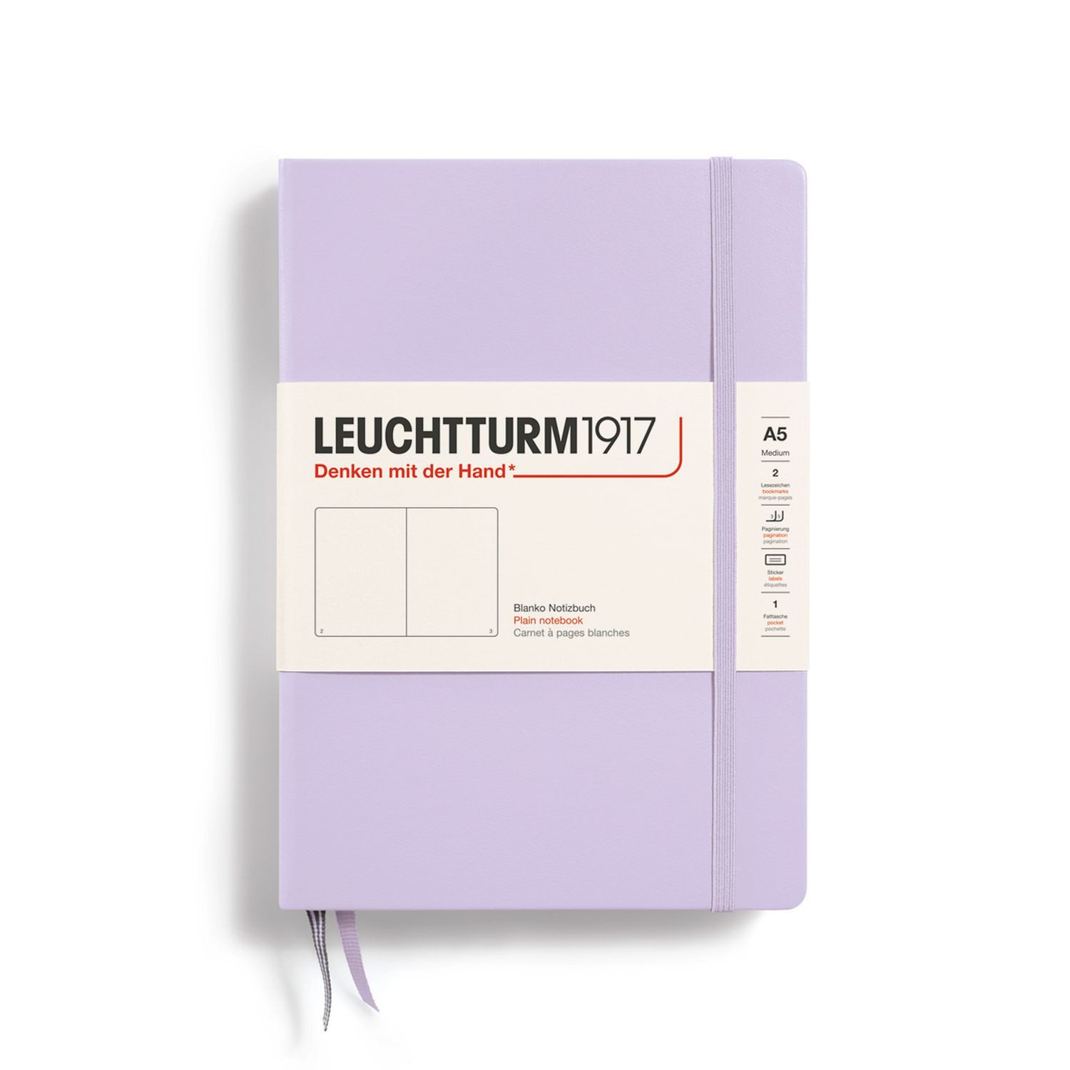 Notizbuch Medium A5 Hardcover Lilac Blanko