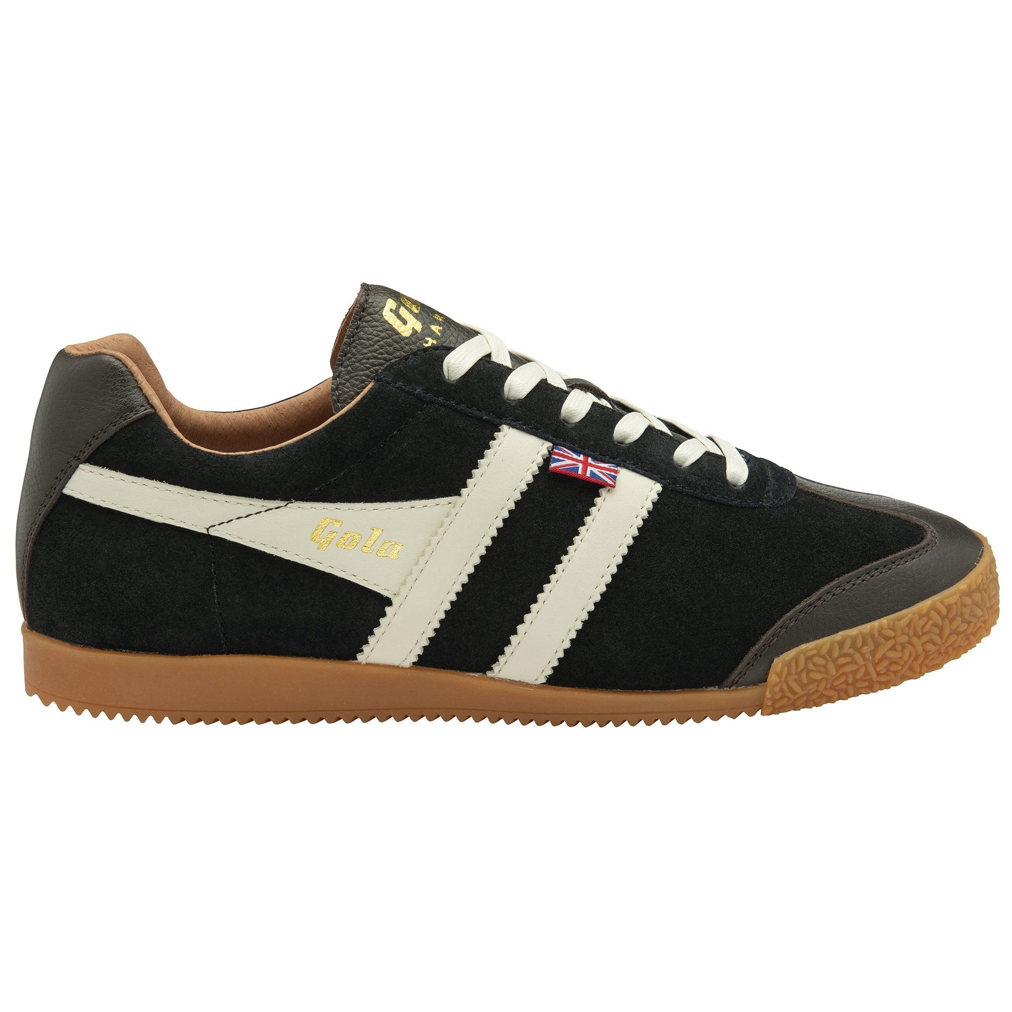 Gola Harrier Oxford - Made in England - schwarz/braun/weiss Herren Sneaker