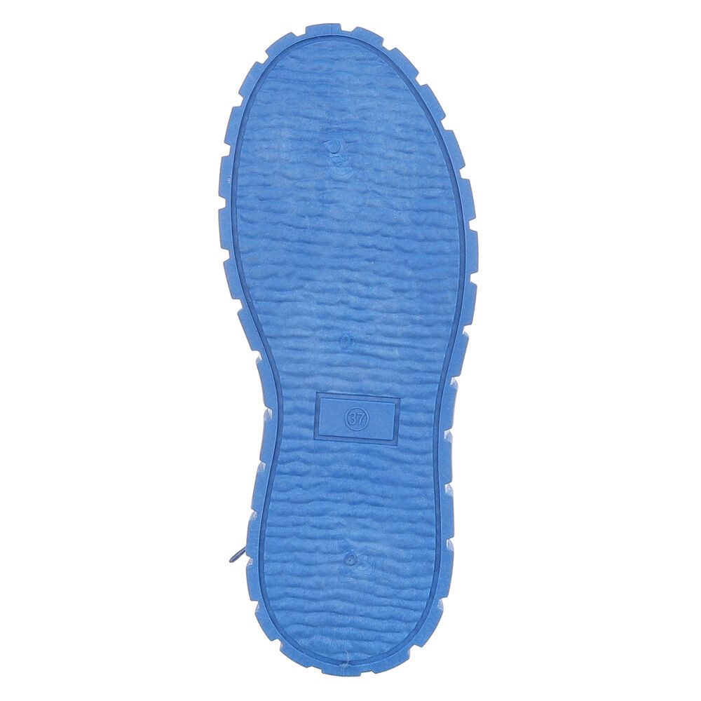 Ital-Design Damen Plateau-Bootie mit Schnürung und Riemen-Details Schnürstiefelette (92078941) Keilabsatz/Wedge Sneakers High in Blau