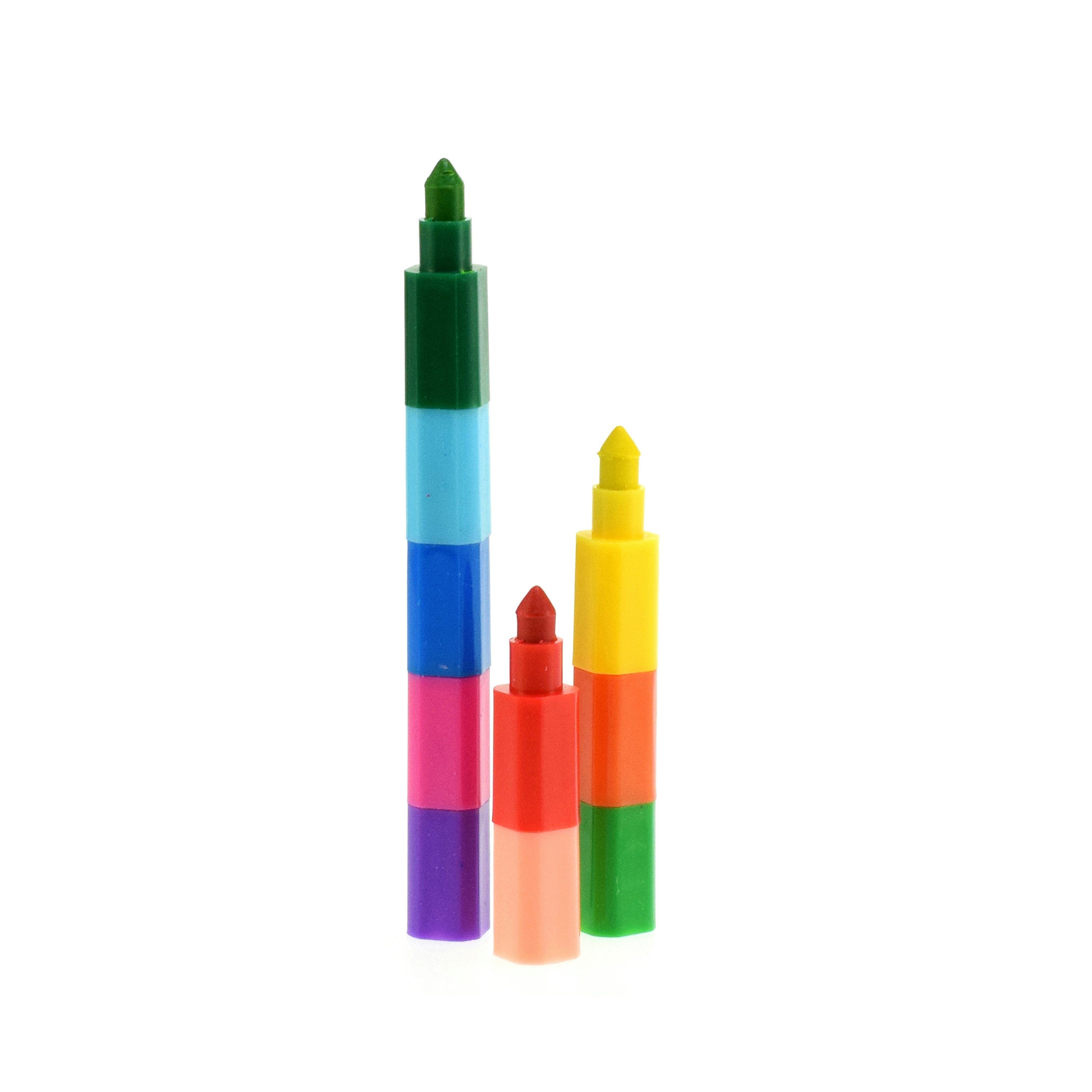 Toi-Toys Malstift Wachsmalstifte 10in1 - mit je 10 Farben (stapelbar)