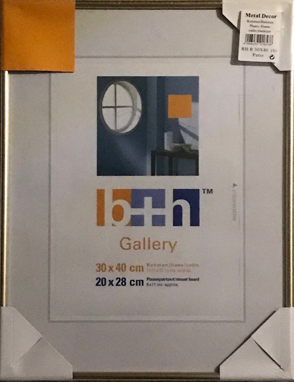 Oslo MasterLine Einzelrahmen Bilderrahmen Kunststoff Profil schmal Puzzlerahmen Portraitrahmen, Format 30 x 40 cm Hoch- und Querformat Rahmenfarbe gold matt