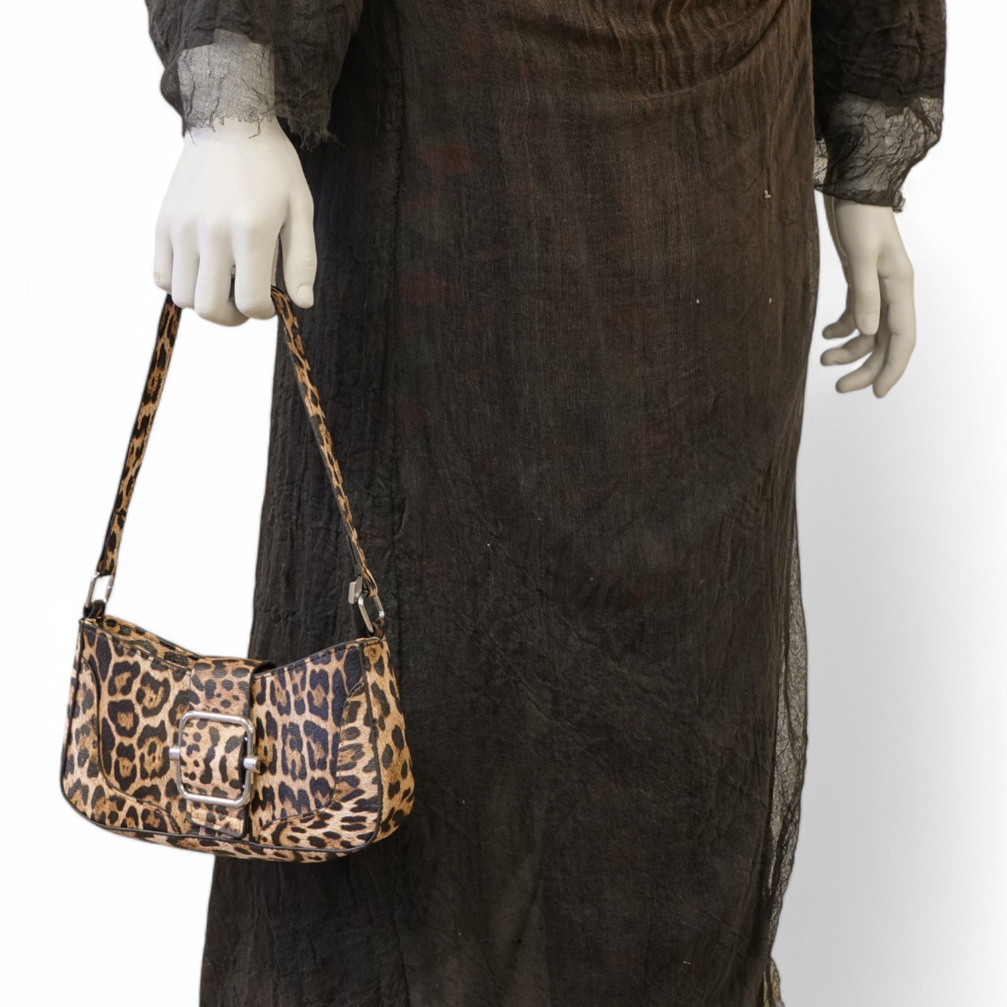 Eyecatcher Handtasche Glamouröse Schultertasche im Leoparden-Look mit Schnalle – Dein Statem (Einzeln)