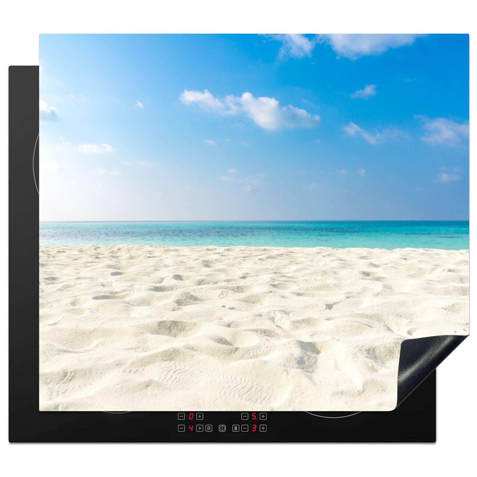 MuchoWow Herdblende-/Abdeckplatte Strand Sonne, tlg), Induktionsmatte Licht die - Ceranfeldabdeckung küche, cm, - 59x52 (1 Vinyl, für