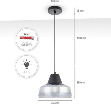 Paco Home Pendelleuchte DIARA, ohne Leuchtmittel, Glas Esszimmer Lampe Hängeleuchte Modern Vintage Industrial E27