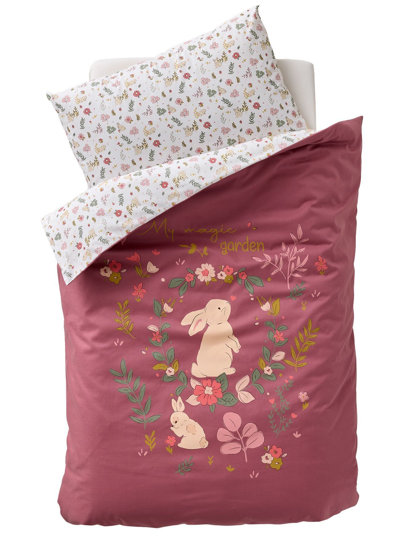 vertbaudet Bettbezug Bettwäsche-Set VERZAUBERTER HASE, Babyzimmer