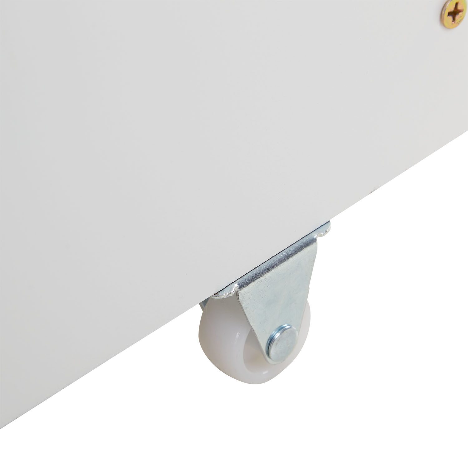 Homestyle4u Bed Drawer with Wheels 63x196 cm Wooden Bed Box Drawer White Storage