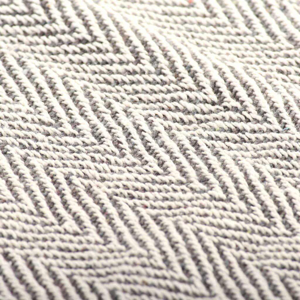 Plaid Kuscheldecke Baumwolle, Design,aus Grau trendigen mit DOTMALL Fransen