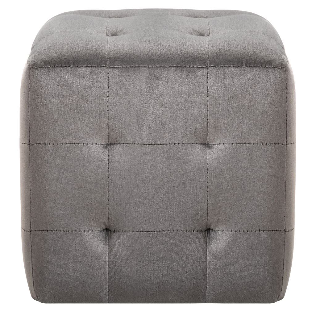 St) Grau cm Stk. vidaXL Polsterhocker 2 Samtstoff (1 Pouf 30x30x30