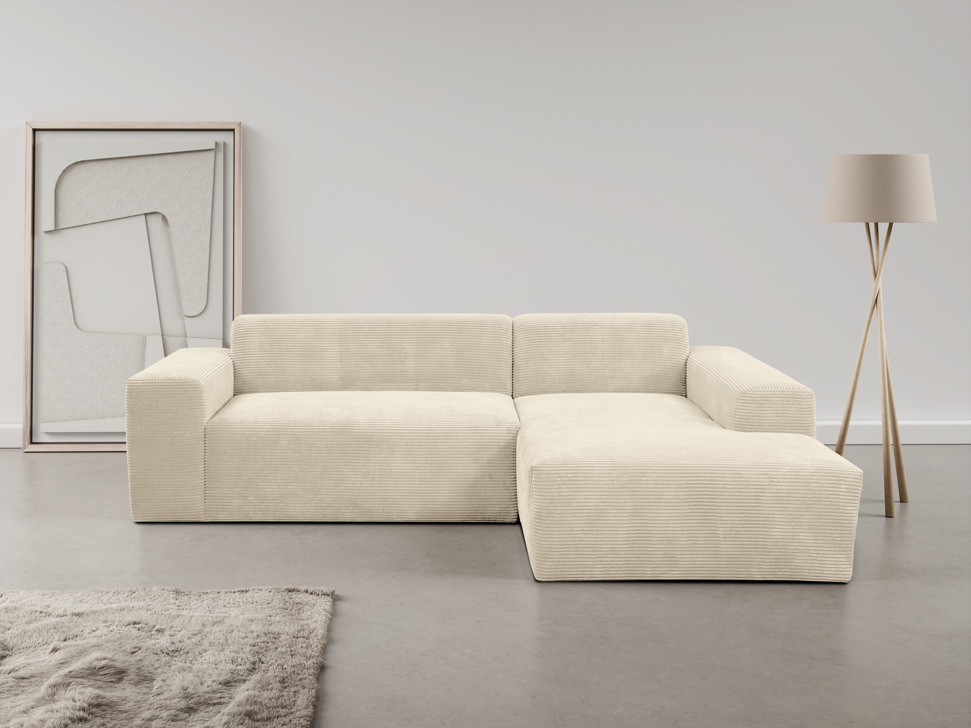 WERK2 Ecksofa "Zeus-L modern & zeitlos, Breite 253 cm, bequemes Sofa" Curvy günstig online kaufen