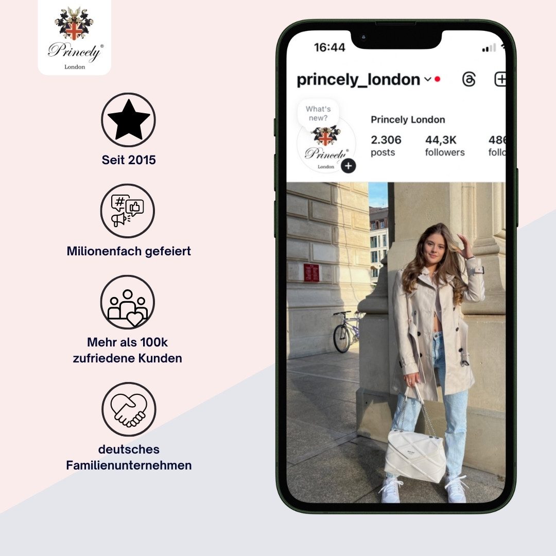 Princely London Shopper Naomi - Eleganter Shopper mit Reißverschluss