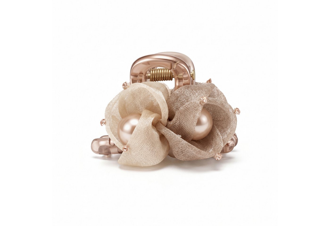 The Beauty House Haarklammer Romantische Haarspange mit Blüten & Perlen, – Haarschmuck als Haarclip für Hochsteckfrisuren