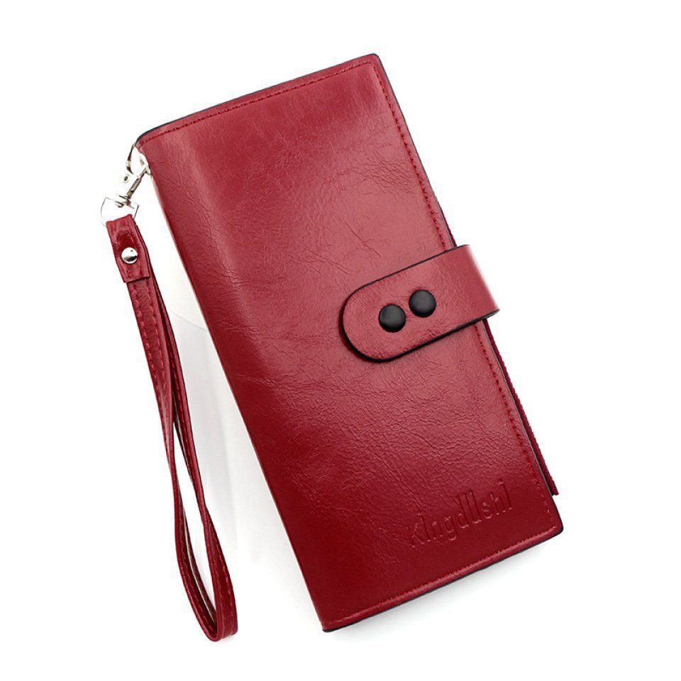 Blusmart Geldbörse Damen-Clutch In Reiner Farbe, Lange Clutch, Geldbörse, Handtasche, Unterarmtasche r8243 red