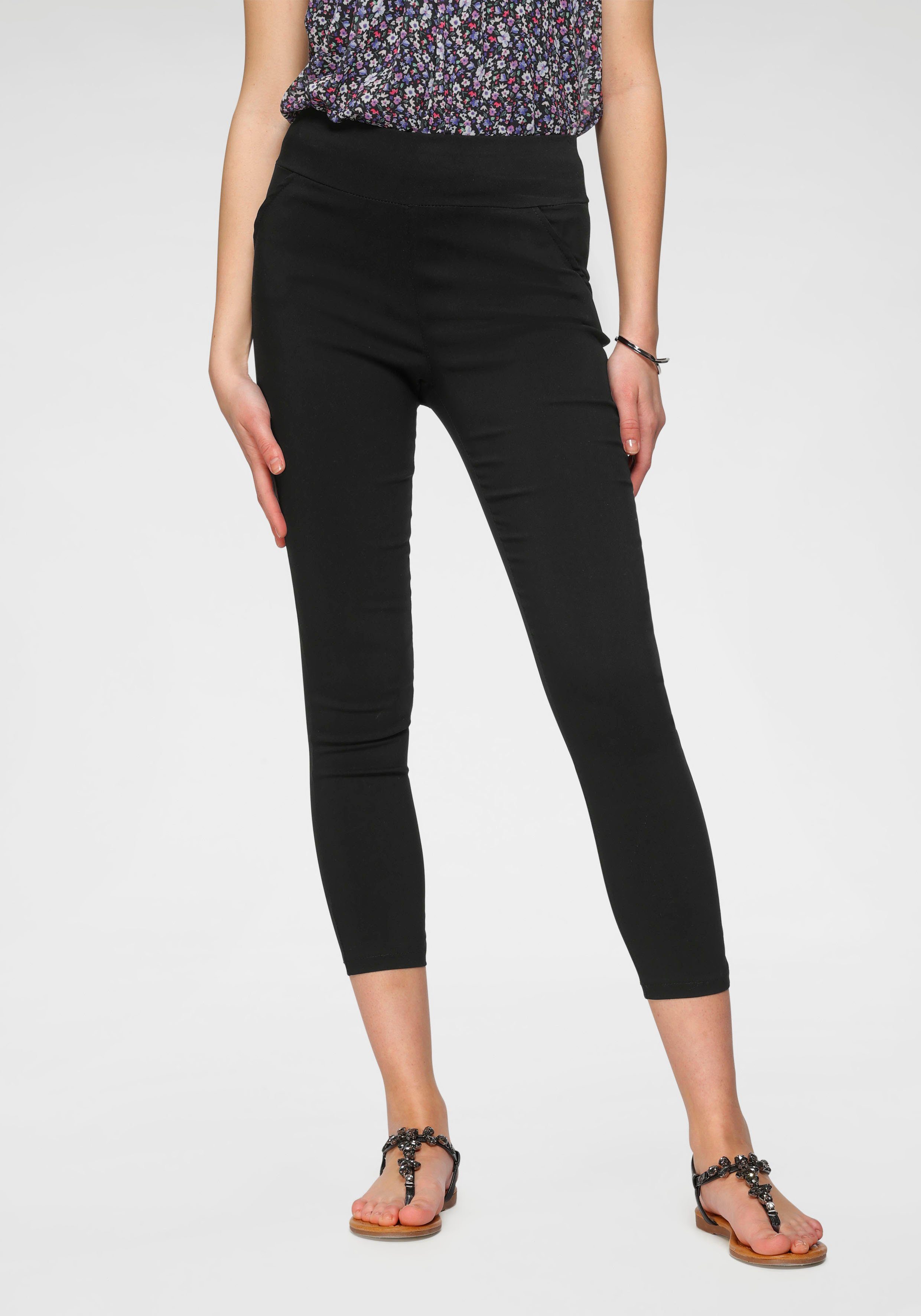 HaILY’S Jeggings Trendige Web-Jeggings von HAILYS: (Enge High Waist Form mit Gummizugbund, breitem Bündchen) und hohem Stretchanteil in 7/8- Довжина