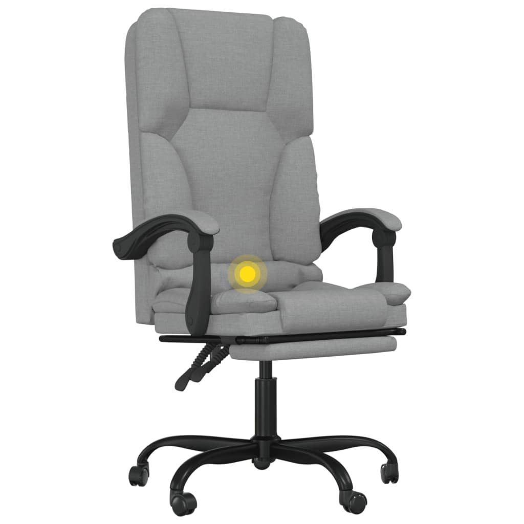 vidaXL Bürostuhl Bürostuhl mit Massagefunktion Hellgrau Hellgrau Stoff Bürosessel Homeoffice | Hellgrau