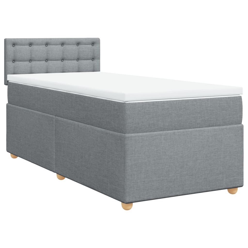 vidaXL Bett Boxspringbett mit Matratze Hellgrau günstig online kaufen