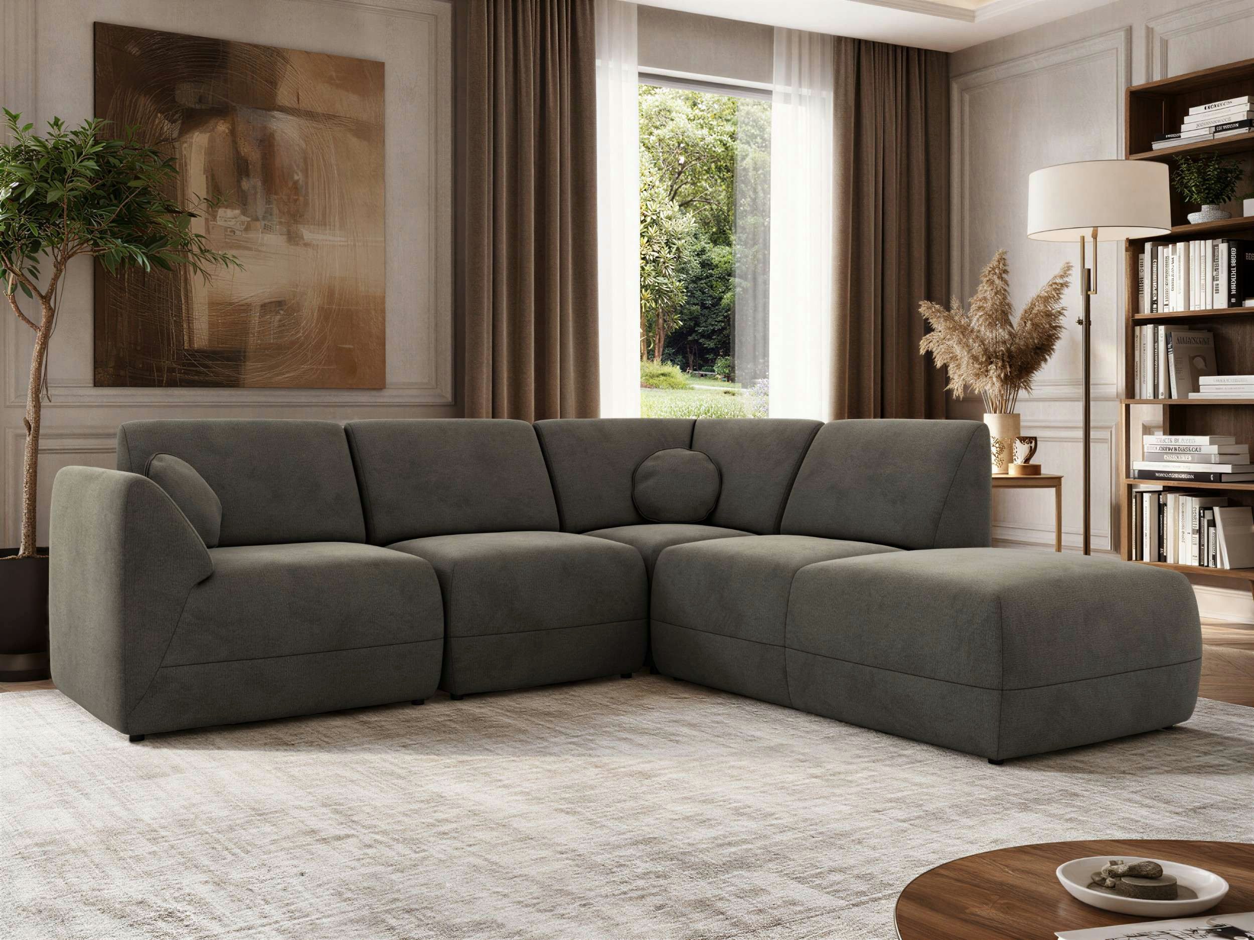 MKS MÖBEL Ecksofa NOARA 5M, XXL-Modulsof, in L-Form, freistehend, mit Wellenfederung und HR35-Komfortschaum