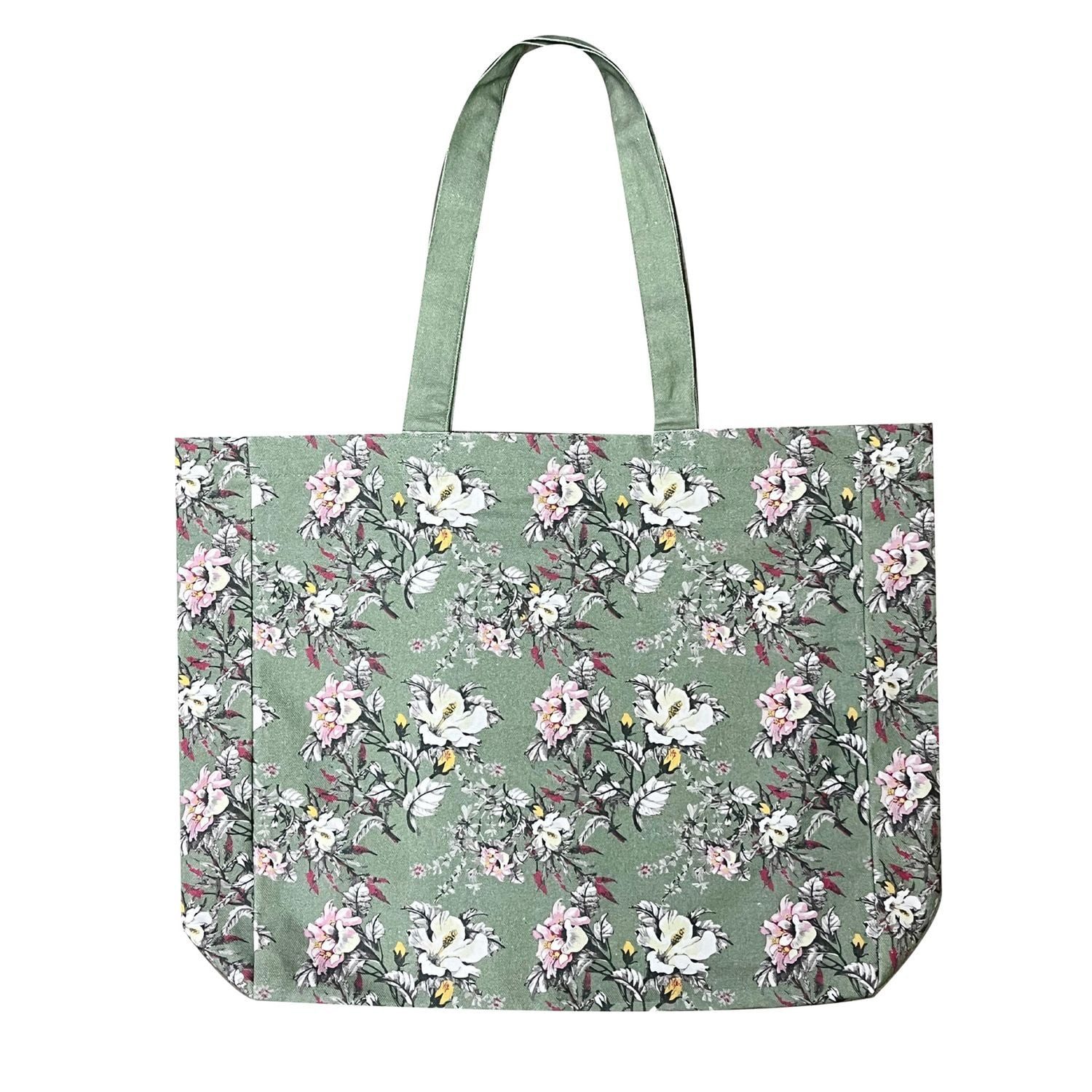 Magnet Shopper mit Vogel und Blumenprint ohne Magnet Druckknopf