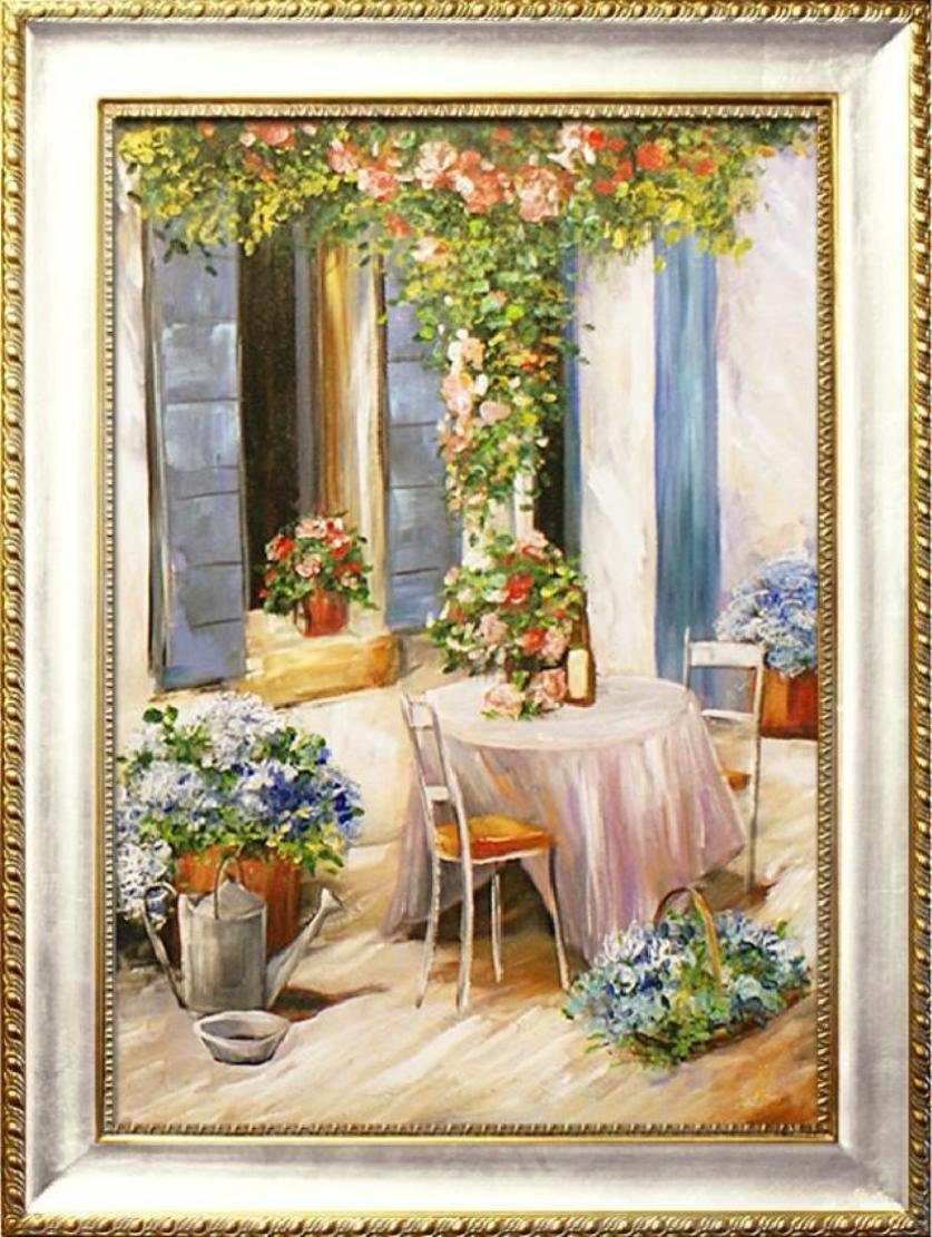 JVmoebel Ölgemälde Ölbild Bilder "Garten" in Ölgemälde Bild Gemälde Sofort, Made G93987 Blume, Europa