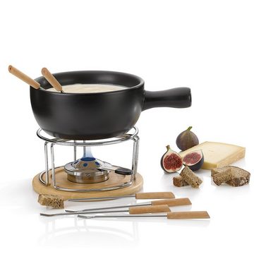 kela Fondue Natura, Käsefondue, feuerfeste Keramik, für Herd geeignet, 6 Fondue-Gabeln