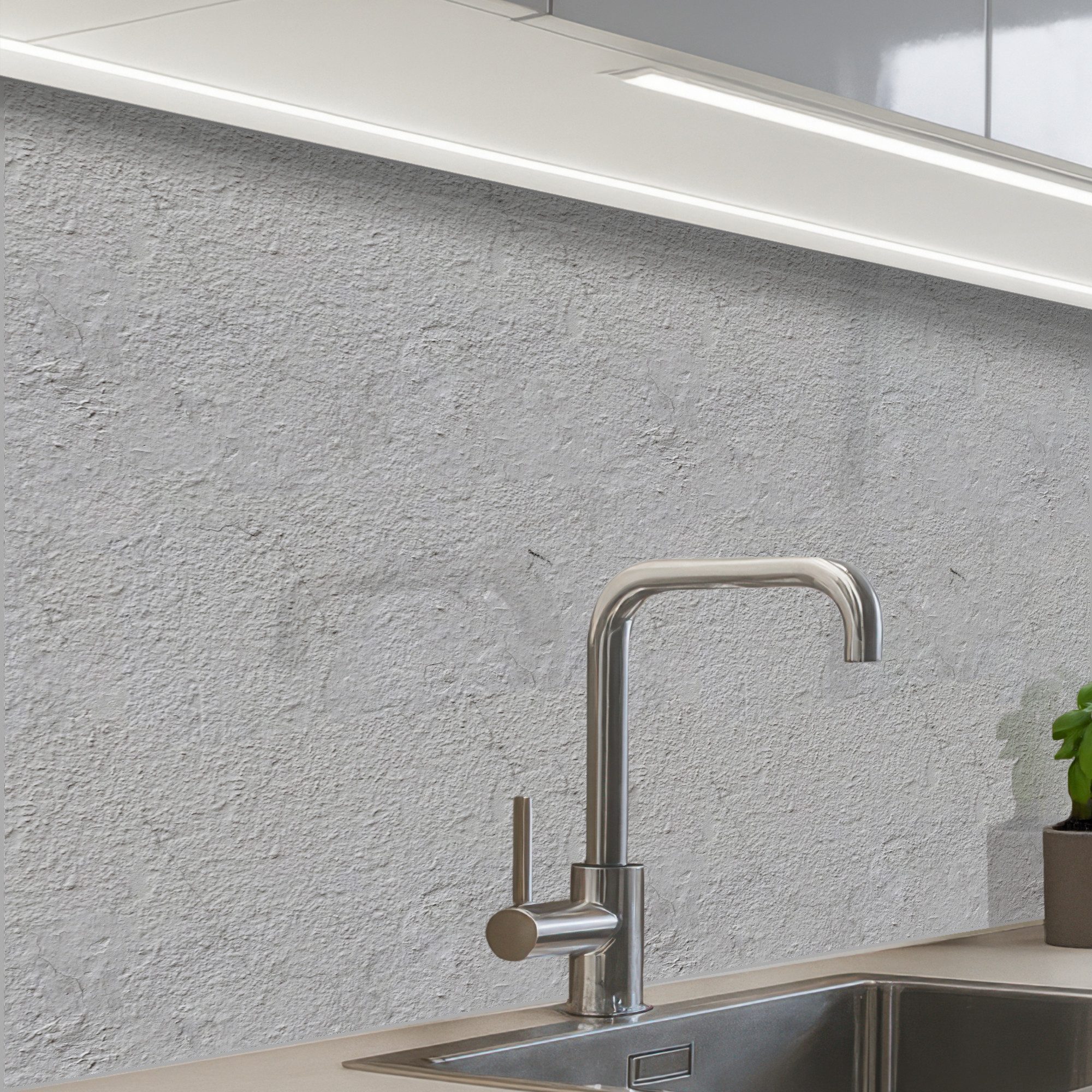 KitchenYeah Küchenrückwand Muster selbstklebend (keine Folie) Hell - Grau - Wand, (1-tlg), Spritzschutz, Küche, Rückwand, Küchenwand, Küchenfront, 30x20 cm