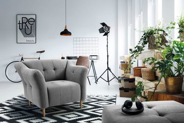 exxpo - sofa fashion Sessel Soraya, mit Holzfüßen, frei im Raum stellbar