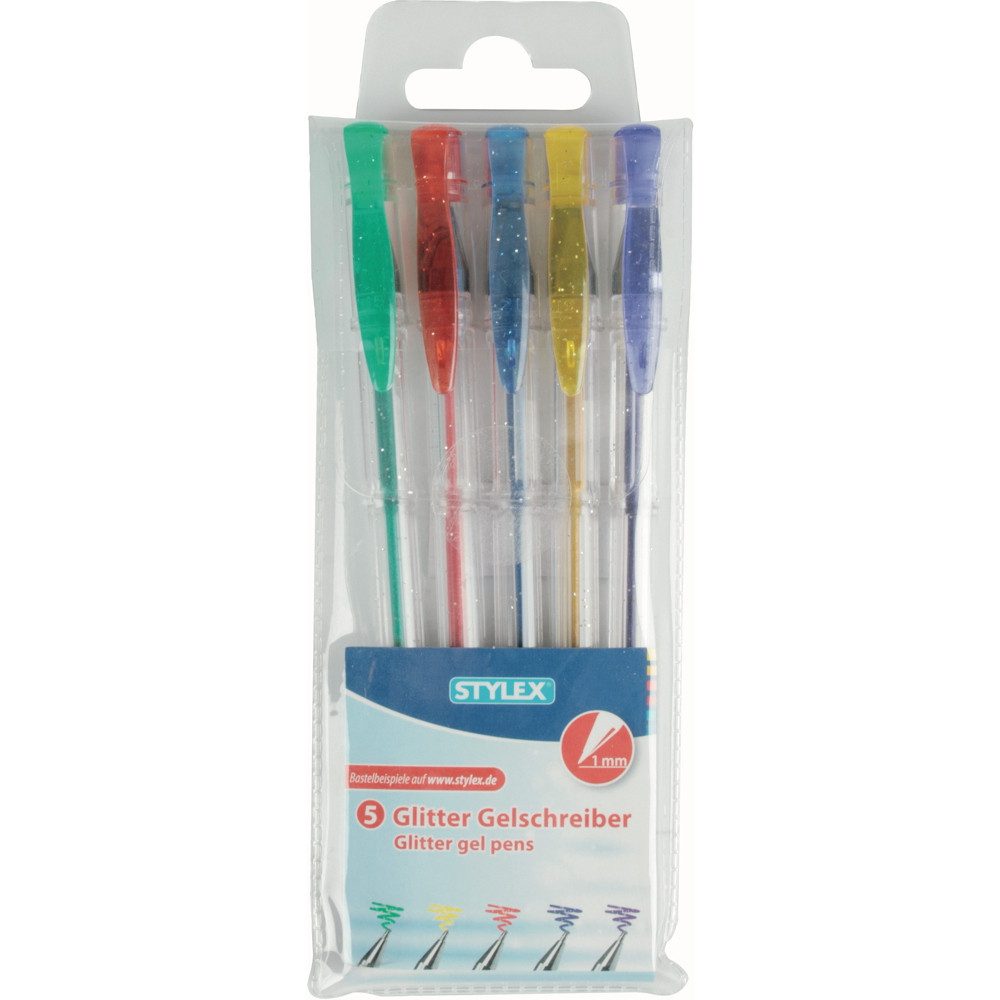 Schulheft Stylex - Gelschreiber Glitzer - 5er Etui