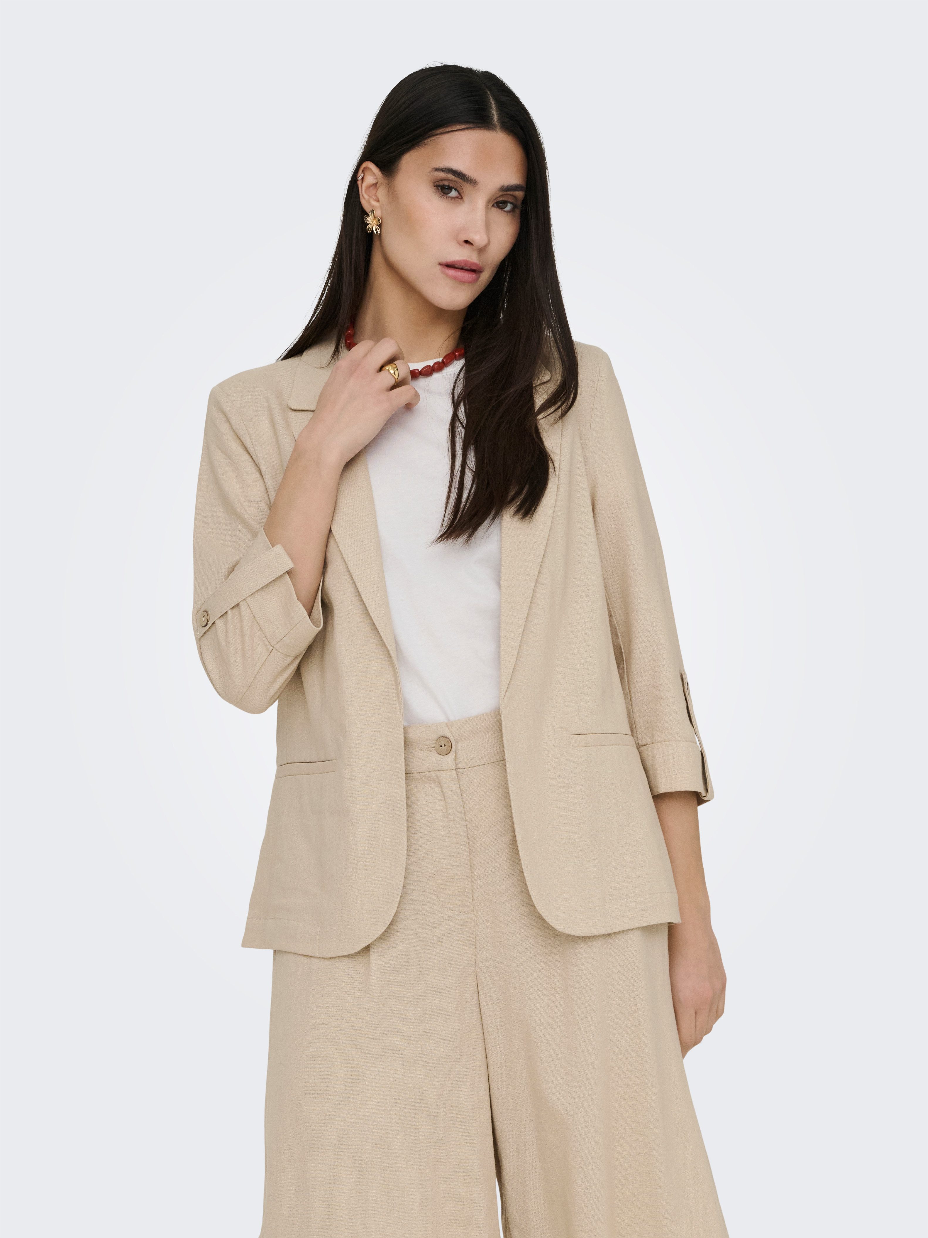 ONLY Kurzblazer ONLGOA 3/4 UNLINE LINEN BL BLAZER CC TLR mit Leinen