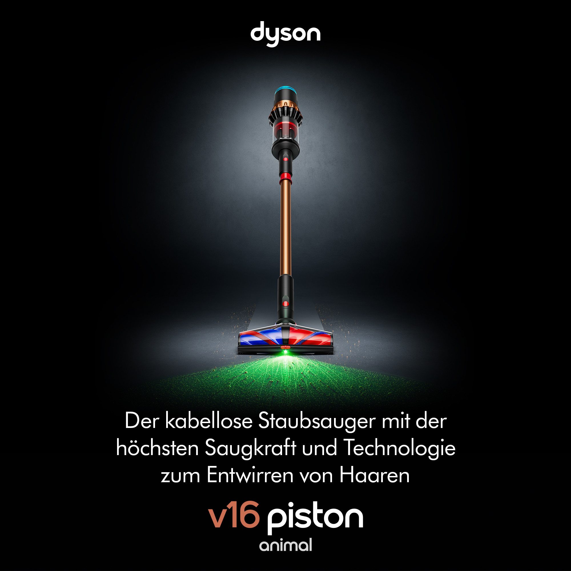 DYSON Akku-Hand-und Stielstaubsauger V16 (DS60) Piston Animal Submarine™, bis zu 70 Minuten Laufzeit, 900 W