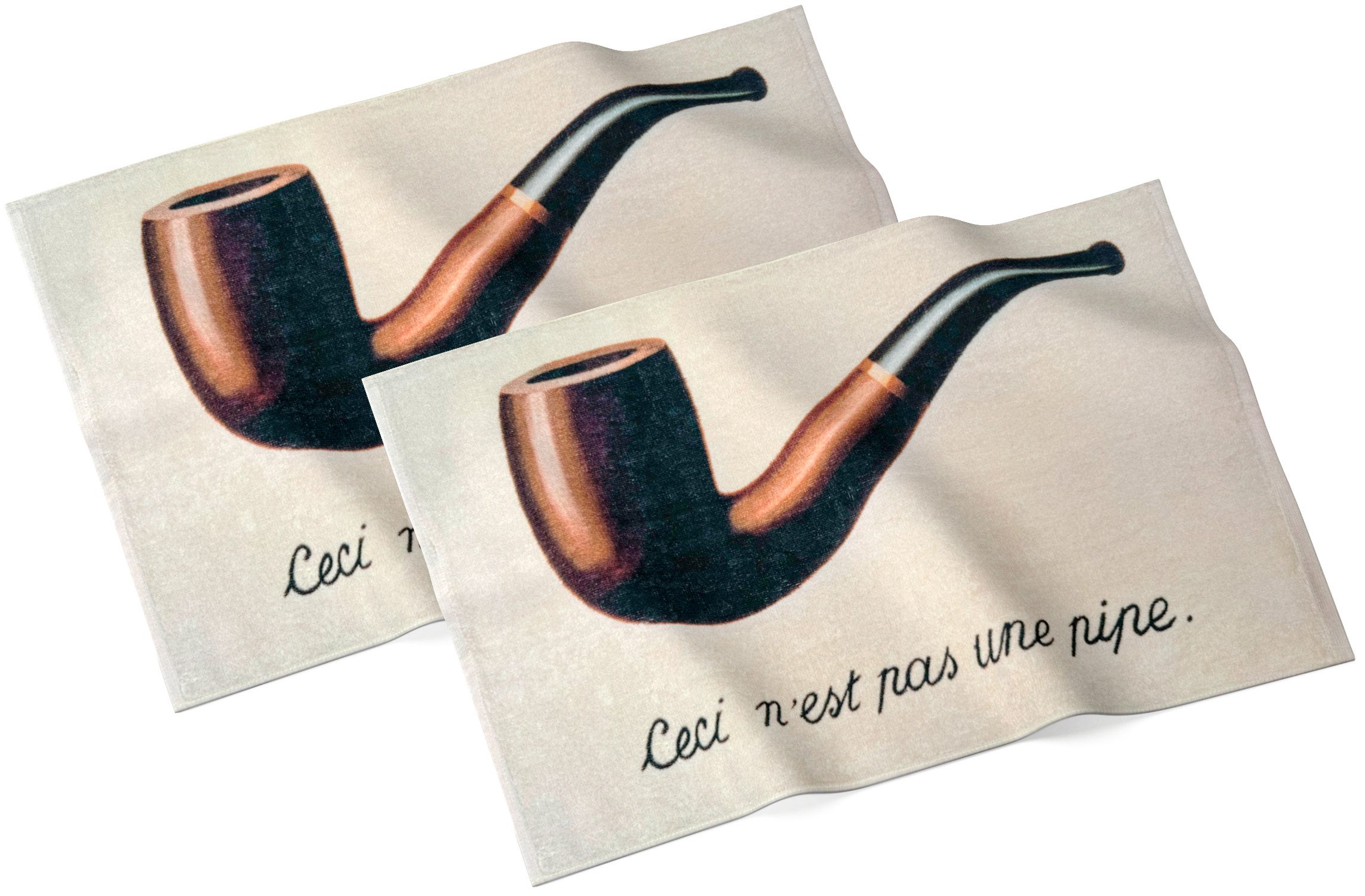 MuseARTa Gästehandtücher René Magritte - Der Verrat der Bilder, Baumwolle (2-St), Gästehandtücher Kunstwerke ca.60x40cm Küchentücher Baumwolle Frottee