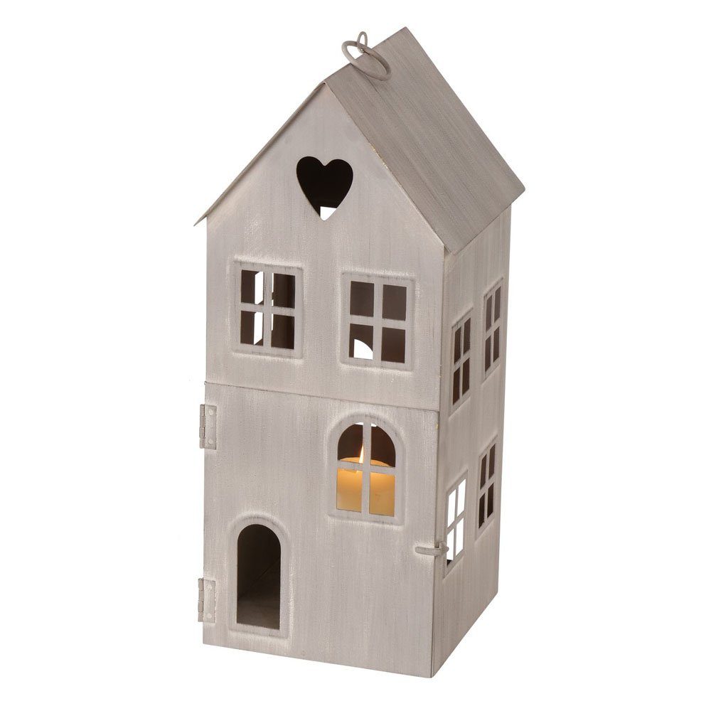 BOLTZE Kerzenlaterne »Laterne SWEET HOME grau braun Haus aus Metall  Windlicht in Hausform - GROSS«
