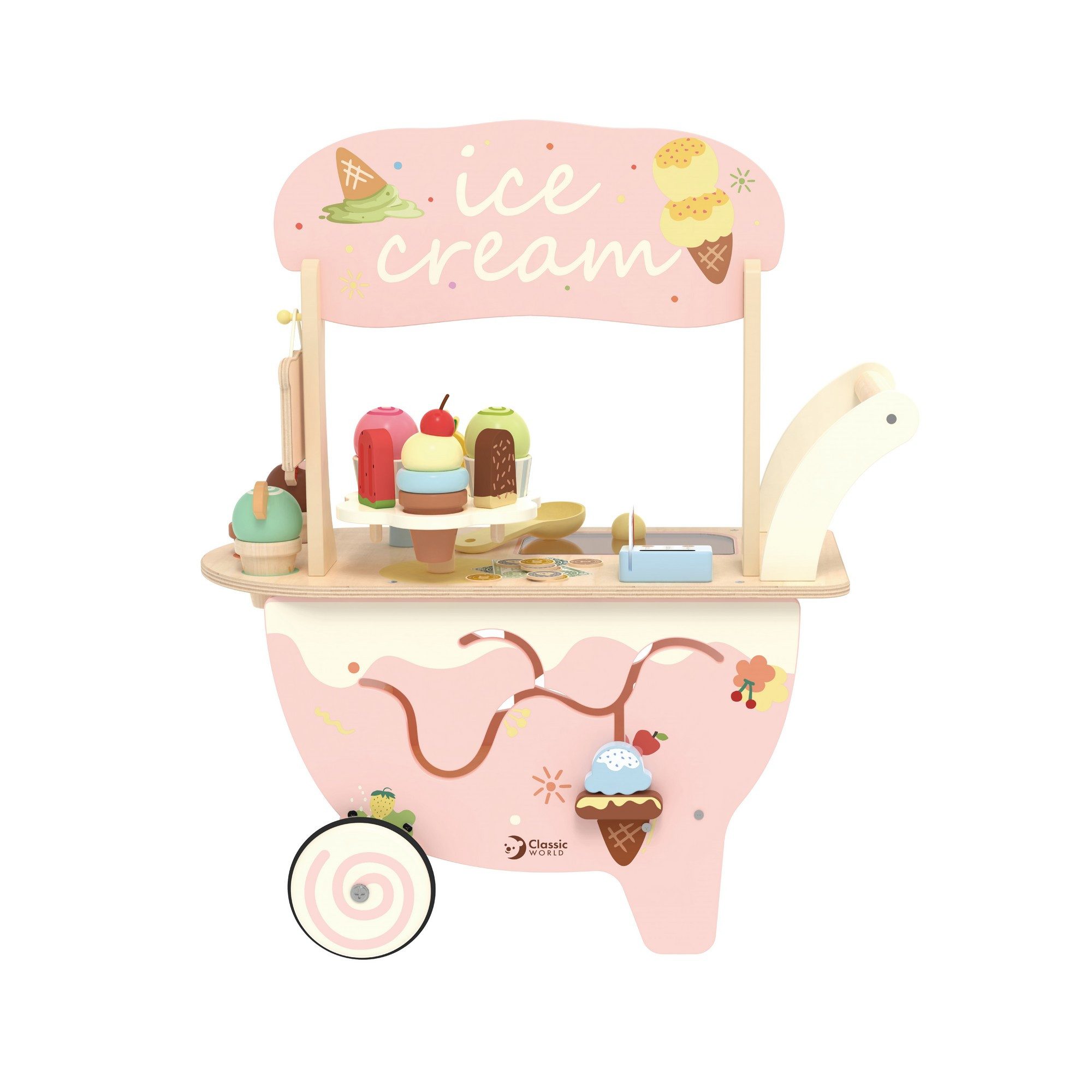 Classic World Kaufladen Classic World - Eiscremewagen - 52,8x26,5x60,7cm - ab 3 Jahre