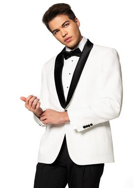 Opposuits Partyanzug Tuxedo Pearly White, Oberstylischer Smoking Anzug in Perlweiß