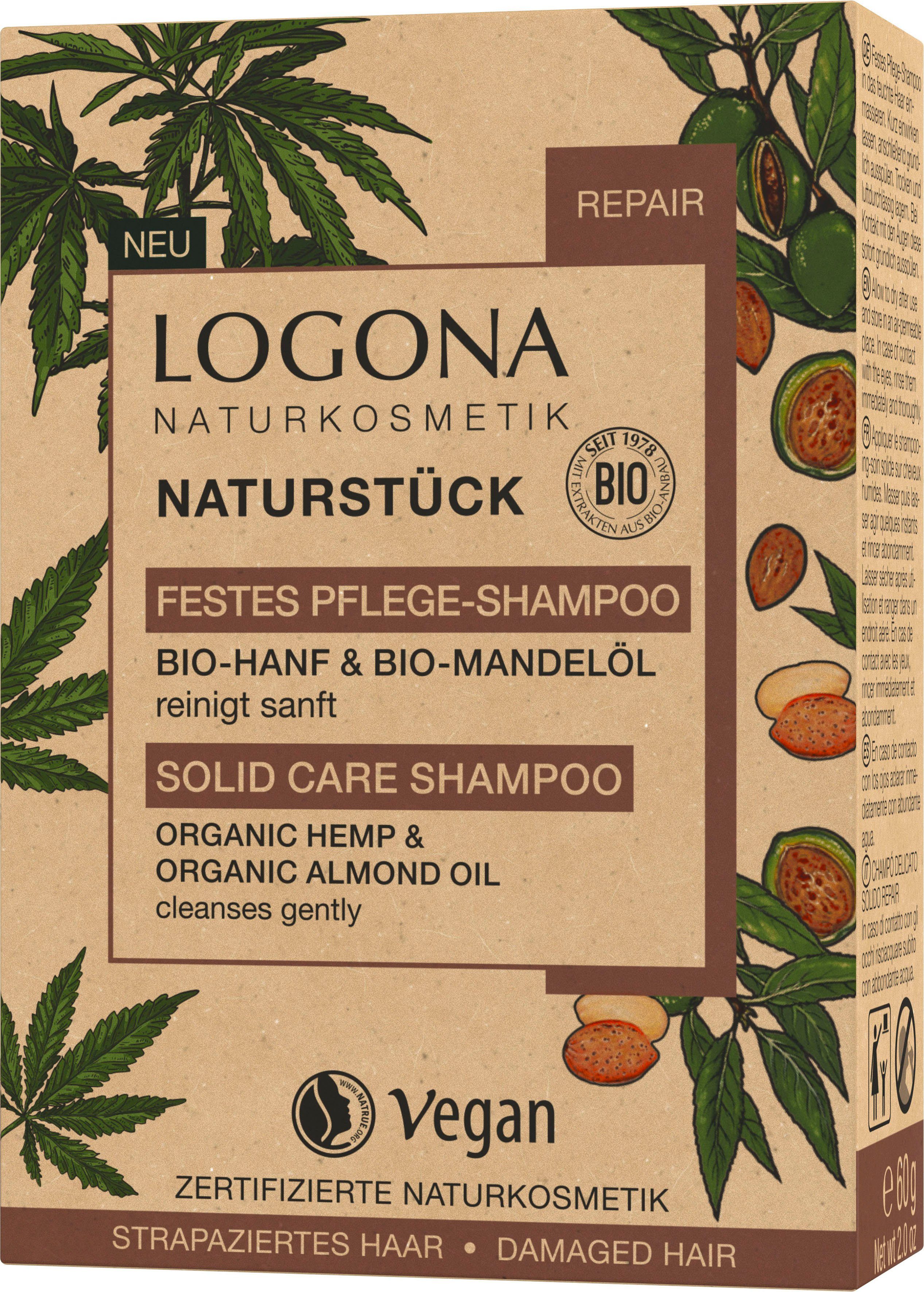 LOGONA Haarshampoo, Festes Shampoo Hanf Lavaerde &