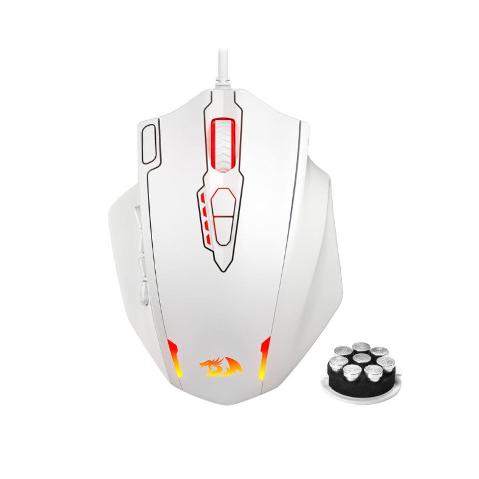 Redragon 12400 DPI Kabelgebundene Laser MMO mit Hochpräziser Betätigung Gaming-Maus (kabelgebunden, RGB-Hintergrundbeleuchtung & Programmierbare Tasten)