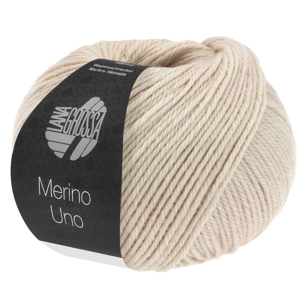 LANA GROSSA MERINO UNO Häkelwolle, 125 m (Extrafeine Merinowolle mit Superwash-Ausrüstung), 50 g