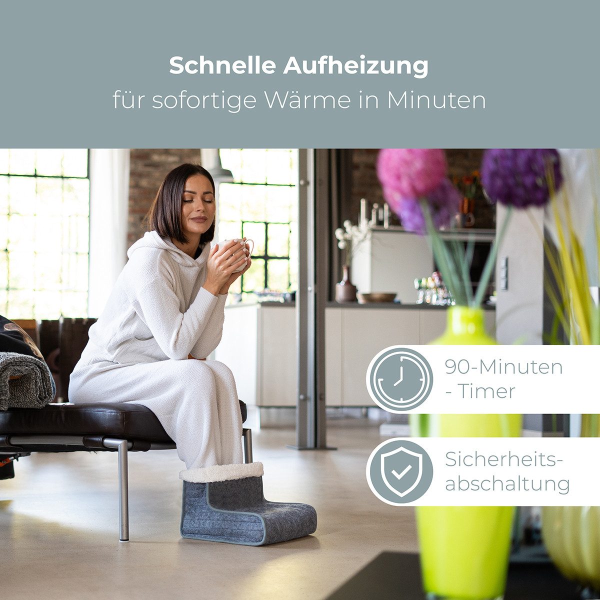 ProfiCare Elektrofußwärmer PC-FW 3058, 3 Temperaturstufen, Abschaltautomatik, One Size