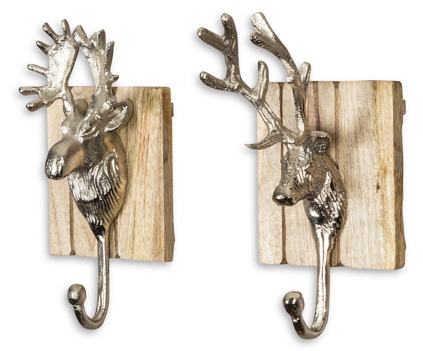 Levandeo® Garderobenhaken, 2er Set Wandhaken Hirsch günstig online kaufen