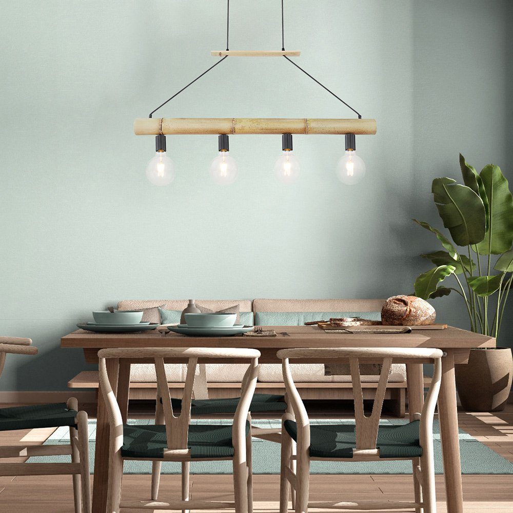 Leuchtmittel Pendel Lampe Hänge Pendelleuchte, LED Warmweiß, inklusive, etc-shop Farbwechsel, Leuchte Decken Design natur Vintage Fernbedienung