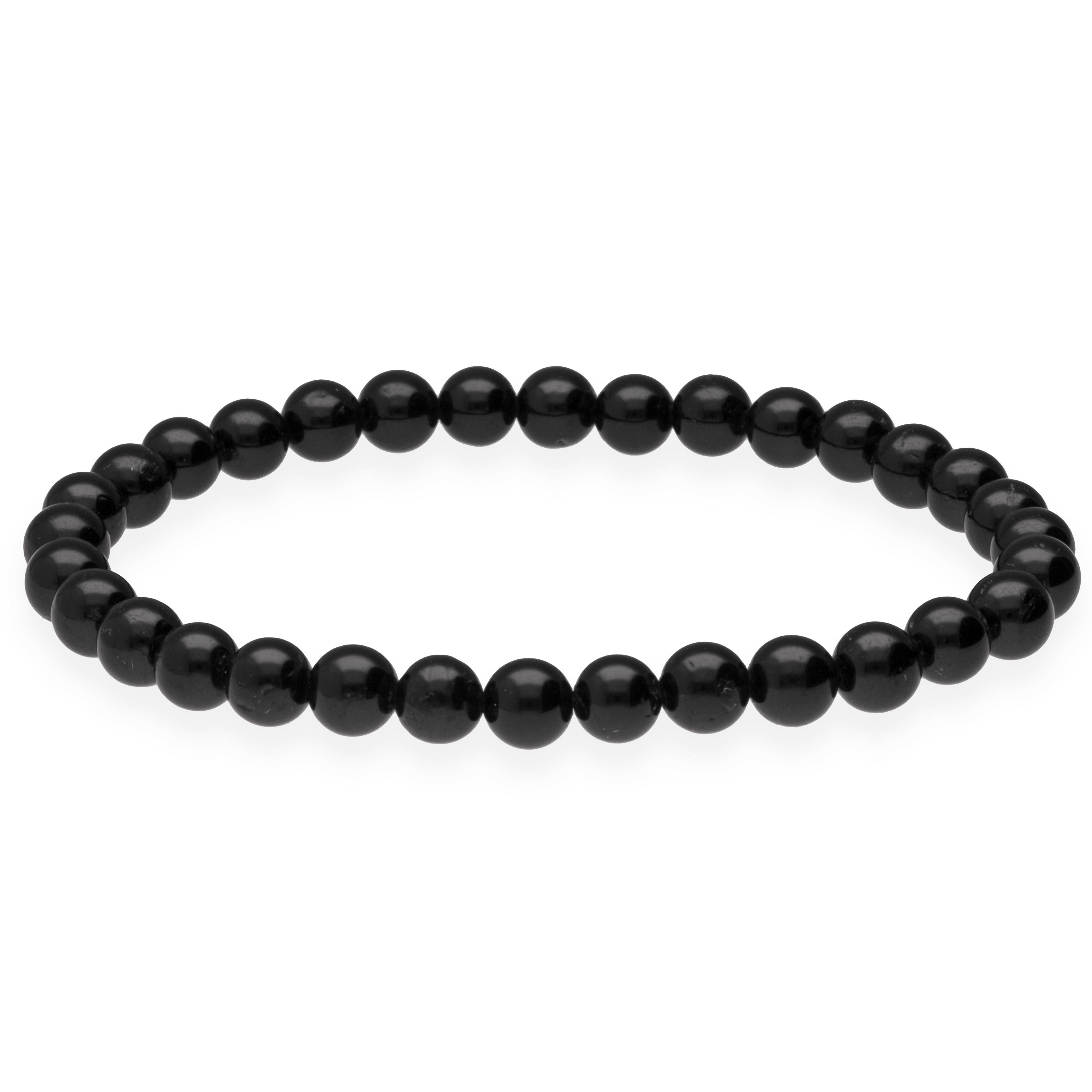 Lebensquelle Plus Armband Turmalin, schwarz (Schörl) Kugelarmband, 6 mm