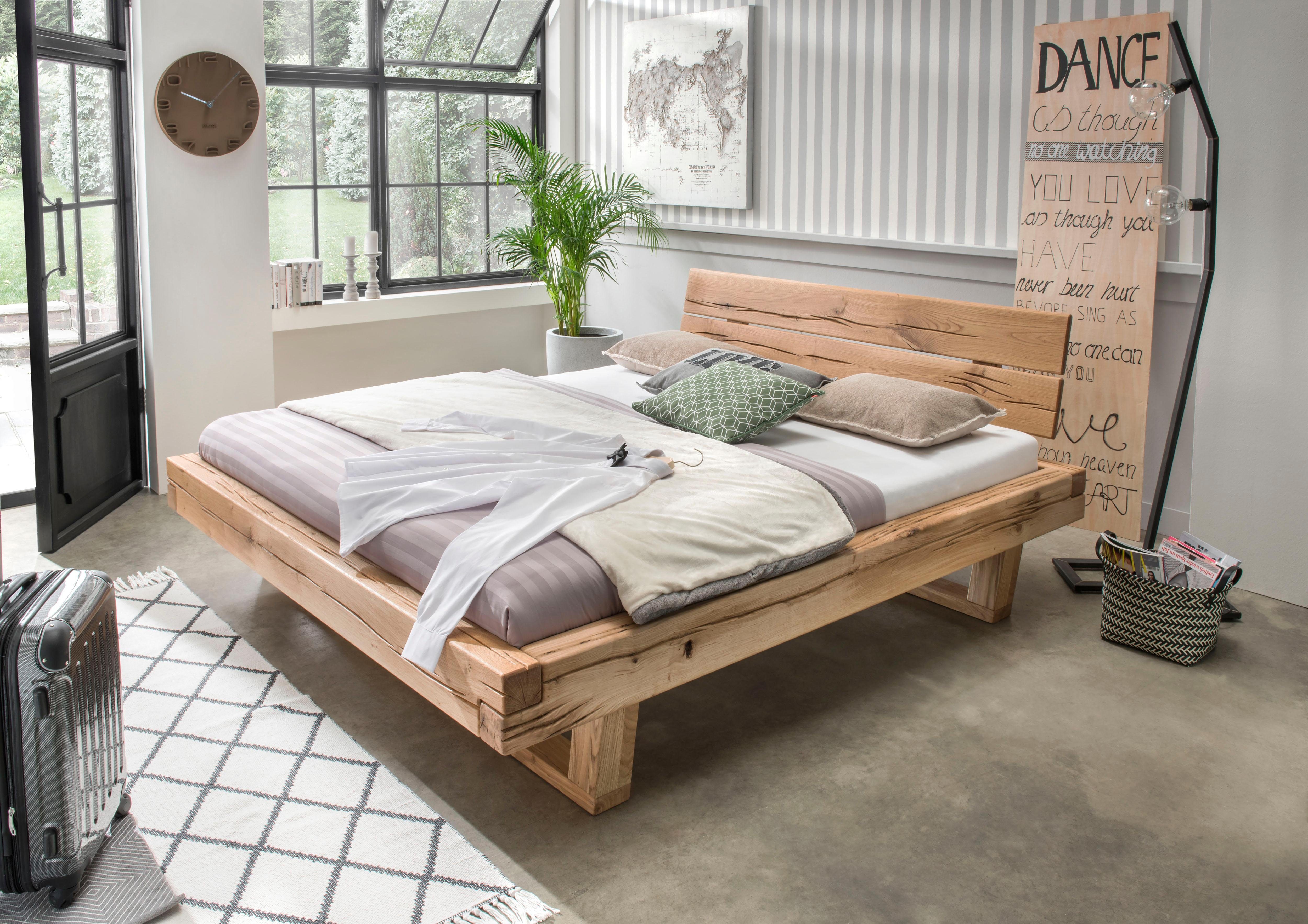 OTTO home Massivholzbett Ultima, Balkenbett, Fichte oder Eiche Massivholz, FSC® zertifiziert (sehr stabil: Hohe Belastbarkeit: 200kg je Seite, mehrere Breiten), – Bild 4 von 5
