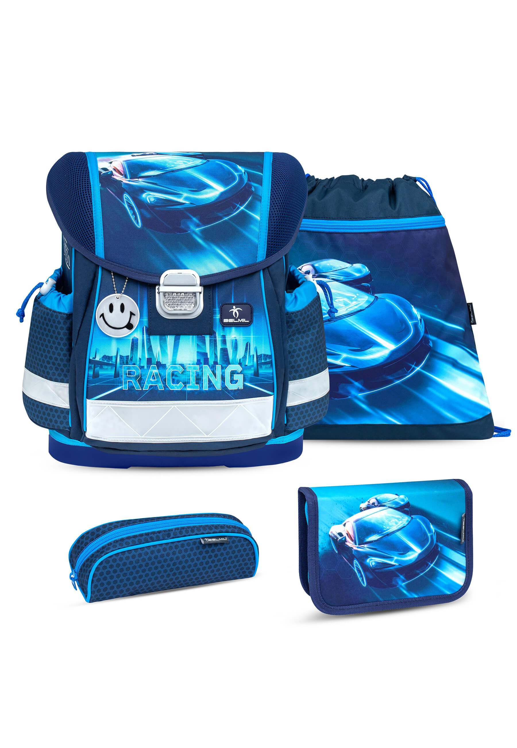Belmil Schulranzen Classy Ergonomisch Set (4-tlg., Schulranzen Set 4 tlg)