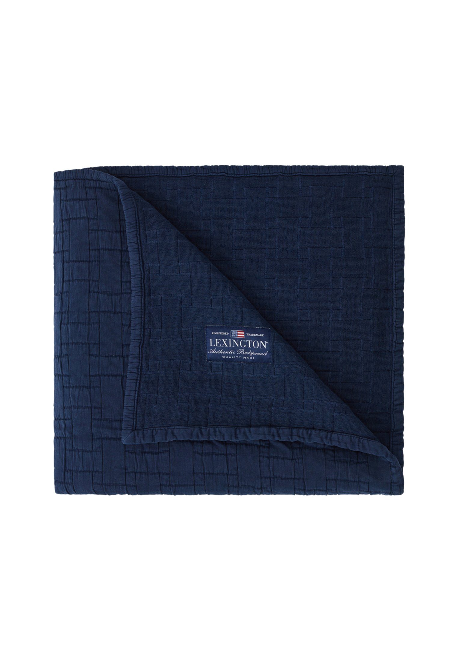 Tagesdecke Basket Structured Cotton, Lexington dark blue