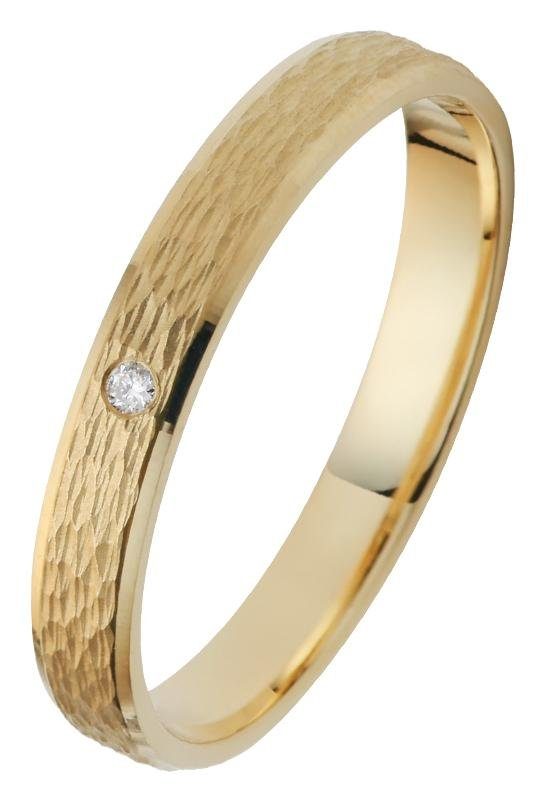 Firetti Trauring Schmuck Geschenk Gold 750 Hochzeit Ehering "LIEBE", Made in Germany, wahlweise mit oder ohne Brillant