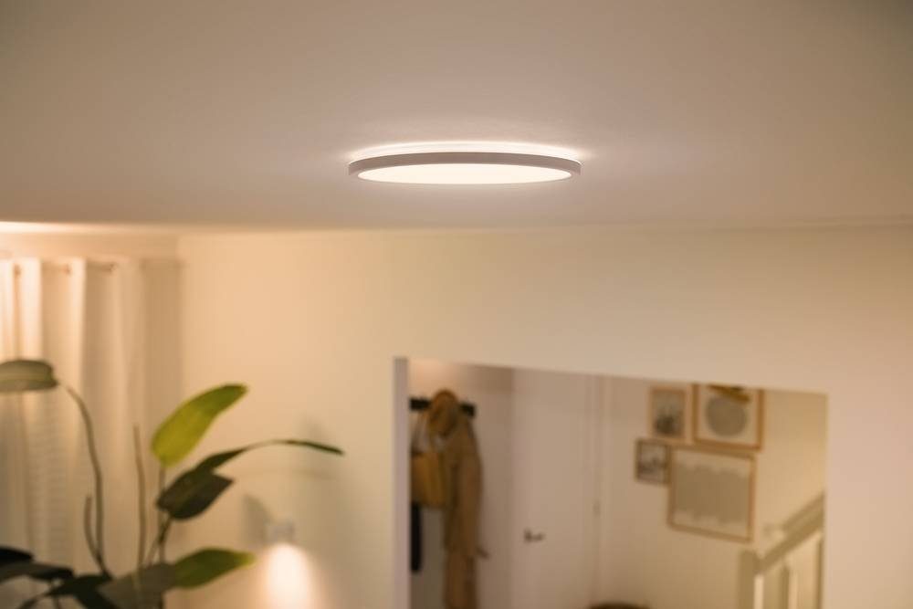 integriert, WiZ Slim, ein Wohnräumen einstellbares warmweiß kaltweiß, fest kaltweißes Licht Deckenleuchte erzeugt warm- oder LED Super in -