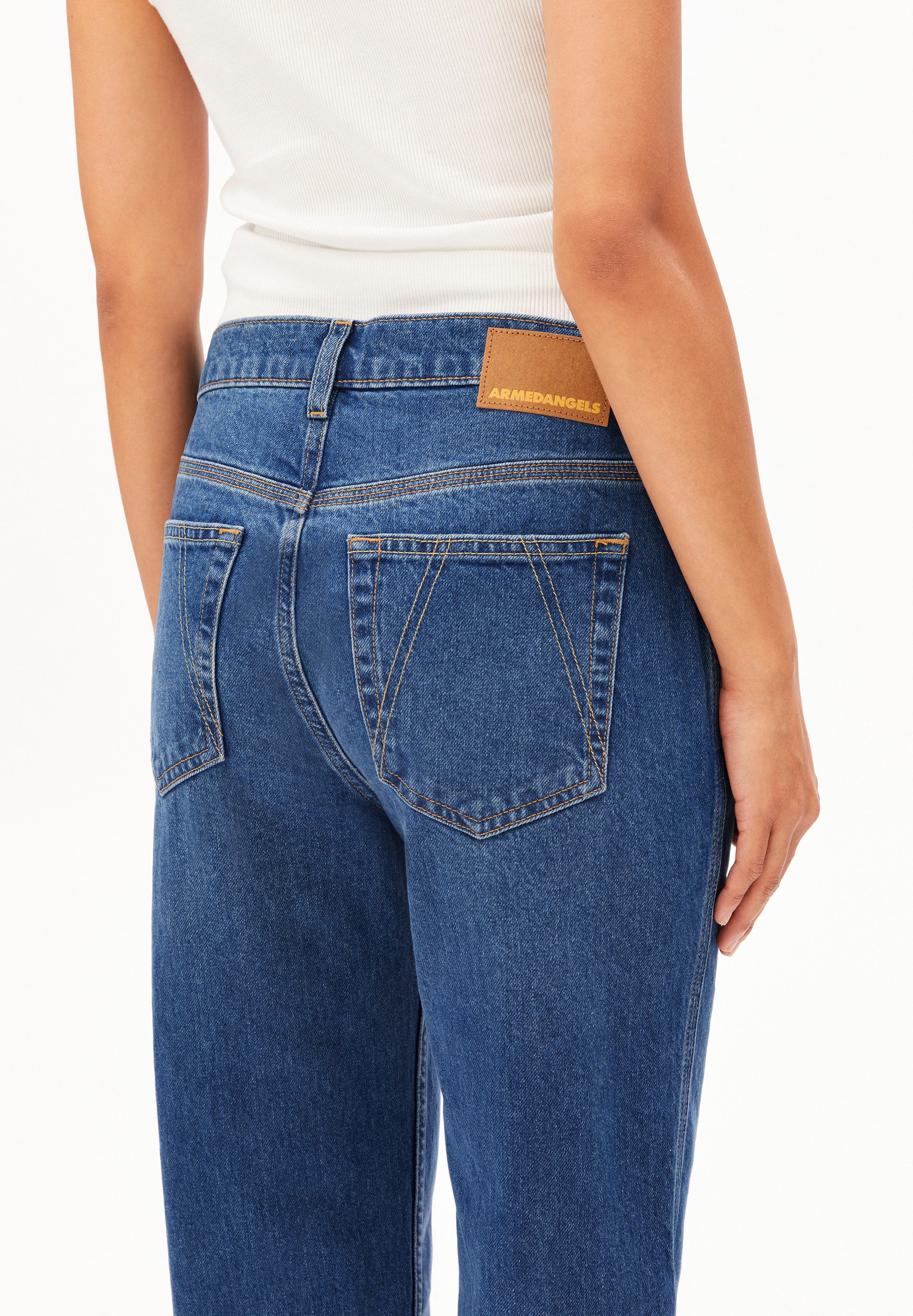 Armedangels Straight-Jeans AAVELINE Straight Jeans recycelte Baumwolle (Non-Stretch, Regular Fit) Mid waist