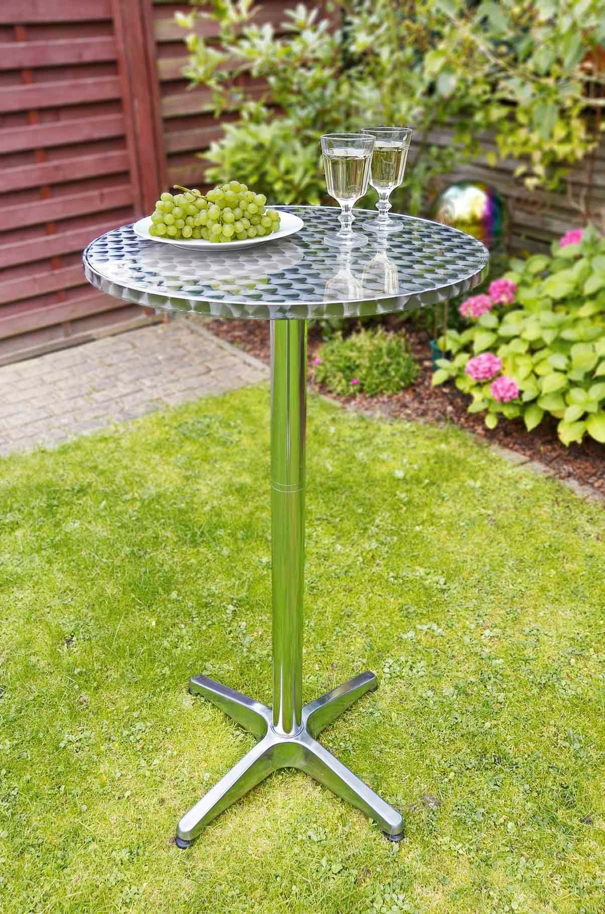 habeig Bistrotisch Stehtisch 2in1 Alu Partytisch Bartisch Tisch höhenverstellbar, für Transport oder platzsparende Lagerung komplett zerlegbar