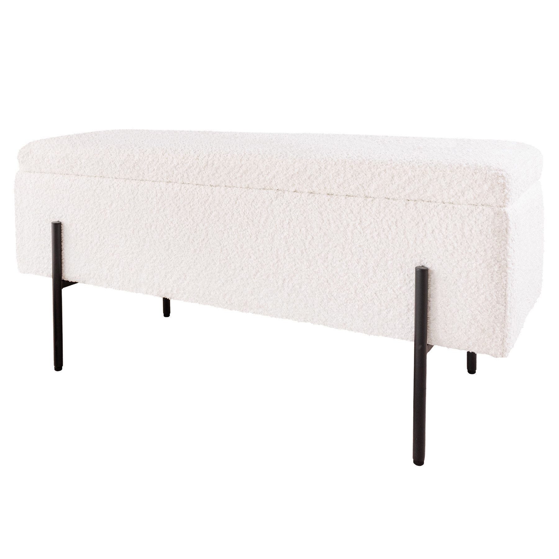 riess-ambiente Truhenbank LOFT 100cm weiß · gepolsterte Sitzbank aus Bouclé günstig online kaufen