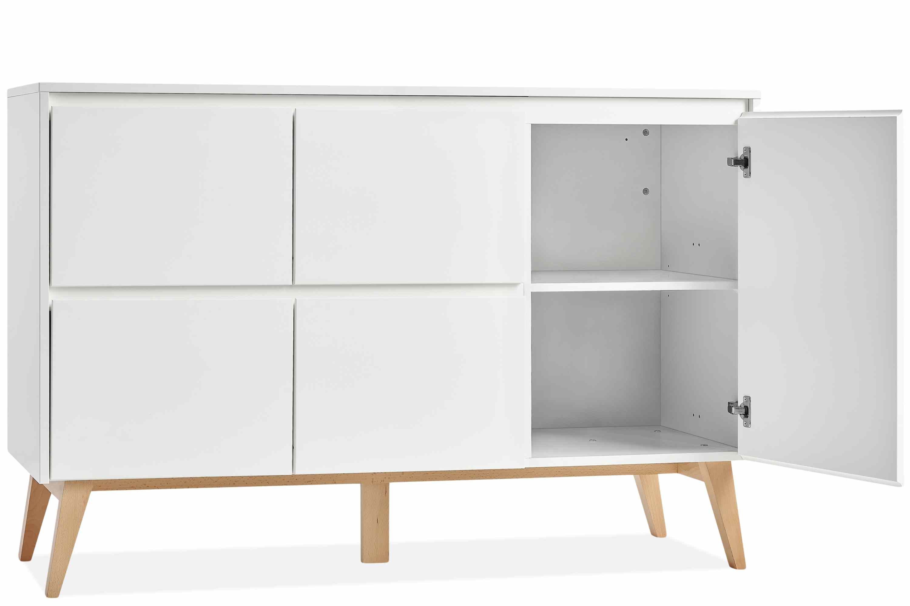 KONSIMO® Kommode DAMBI Kombikommode, Kinderkommode, hergestellt in der EU, mit Türen und 4 Schubladen, Soft-Close-Funktion