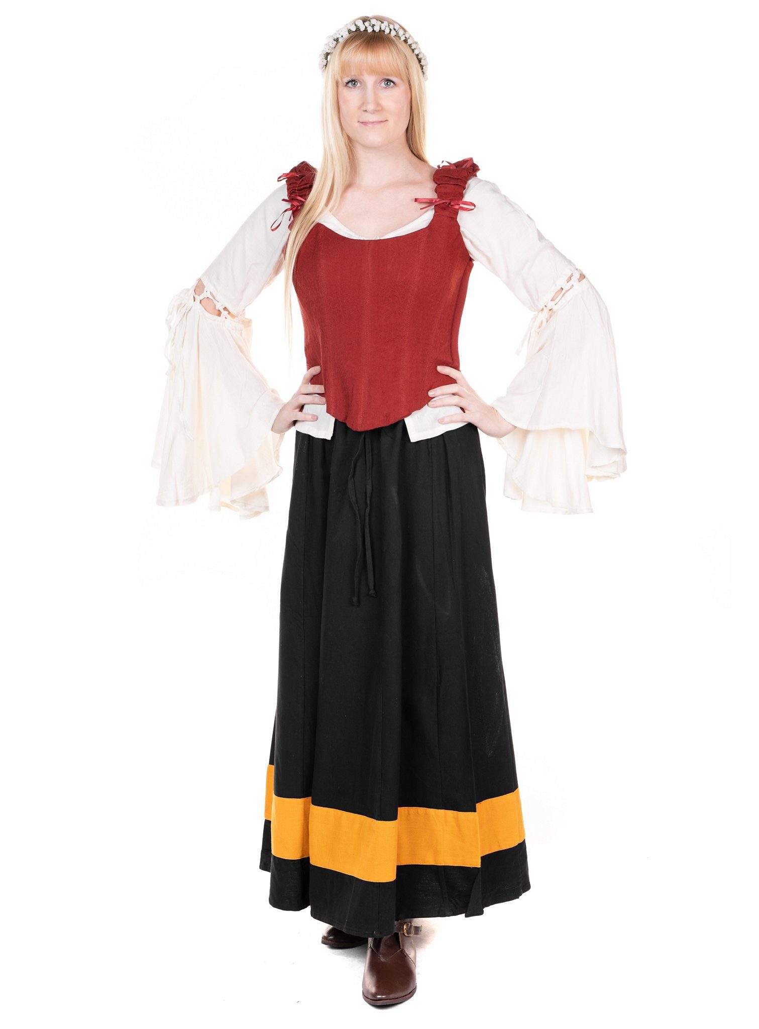 Metamorph Hexen-Kostüm Einfache Corsage mit Stäbchen rot, Hochwertige und authentische Mittelalterkleidung zu unschlagbar günst